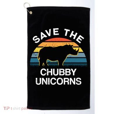 Vintage Retro Save The Chubby Unicorns Gift Golf Towel