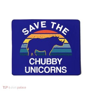 Vintage Retro Save The Chubby Unicorns Gift Mousepad