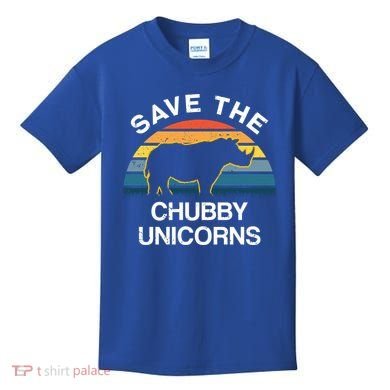 Vintage Retro Save The Chubby Unicorns Gift Kids T-Shirt