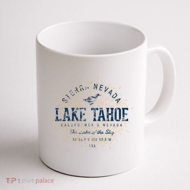 Vintage Retro Style Lake Tahoe Coffee Mug back