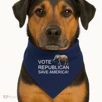 Vote Republican Save America USA-Made Doggie Bandana thumb 1