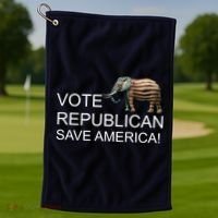 Vote Republican Save America Golf Towel thumb 1