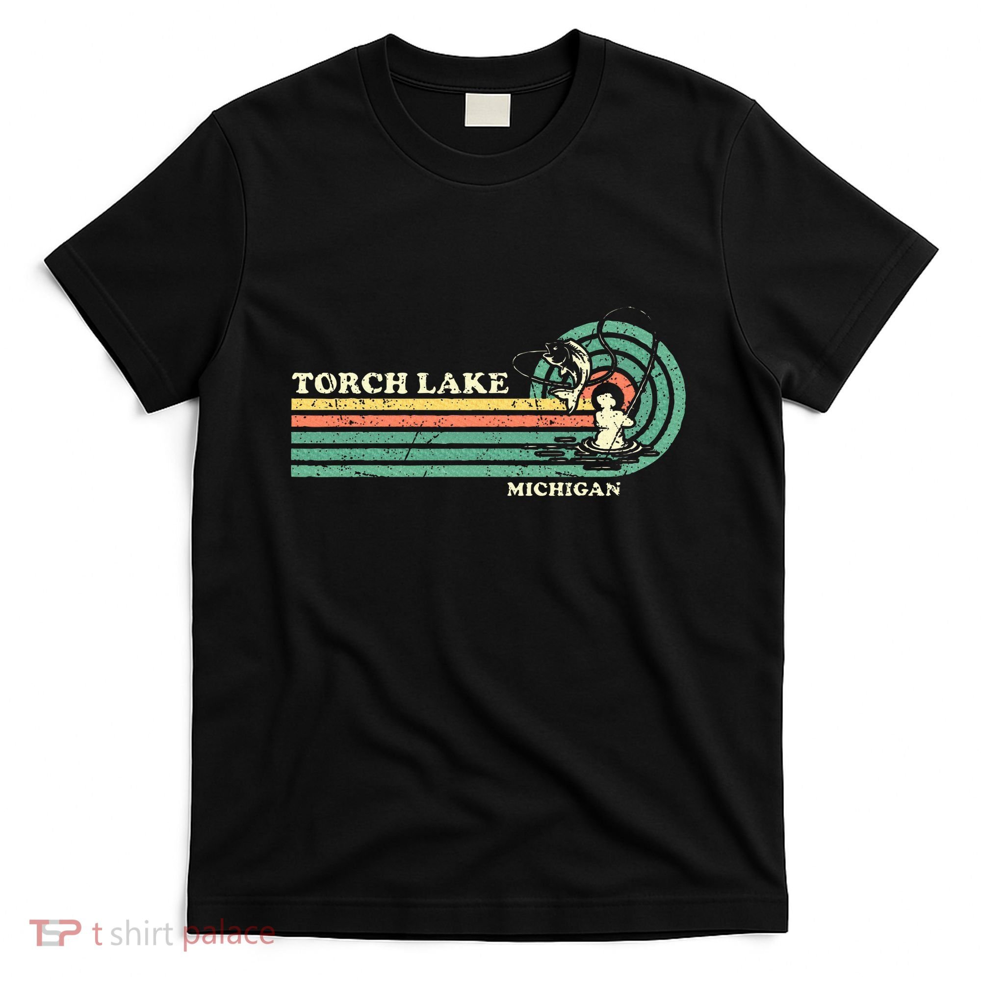Vintage Retro Summer Fishing Michigan Torch Lake T-Shirt