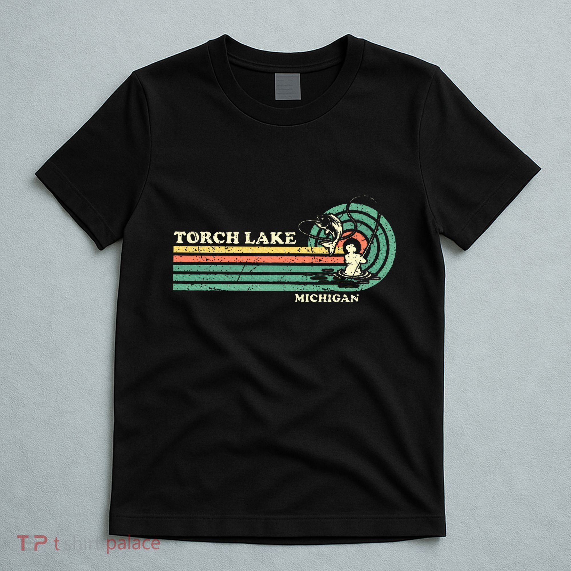 Vintage Retro Summer Fishing Michigan Torch Lake T-Shirt