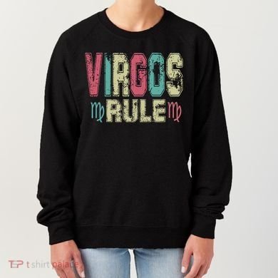 Virgos Rule September August Birthday Distressed Funny Gift Women's Sweatshirt