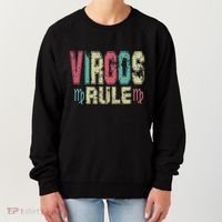 Virgos Rule September August Birthday Distressed Funny Gift Women's Sweatshirt thumb 0