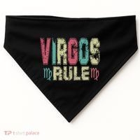 Virgos Rule September August Birthday Distressed Funny Gift USA-Made Doggie Bandana thumb 0