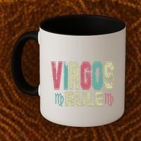 Virgos Rule September August Birthday Distressed Funny Gift Coffee Mug thumb 2