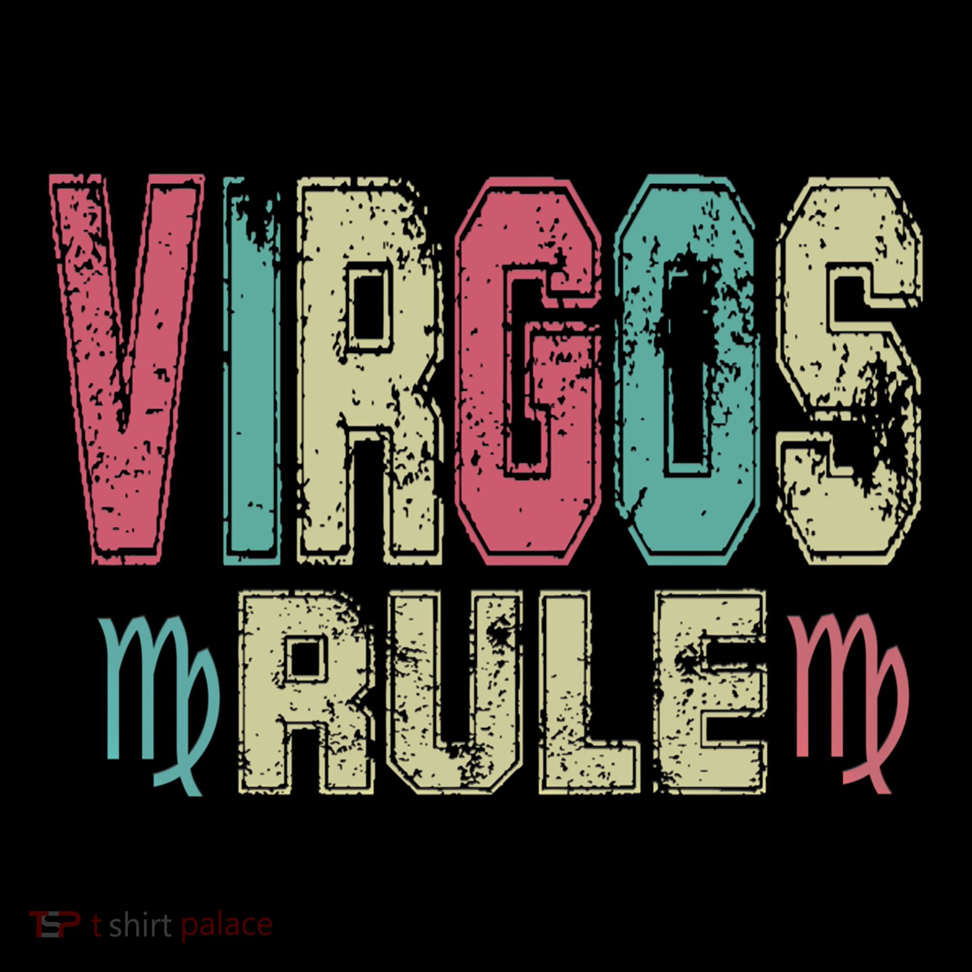 Virgos Rule September August Birthday Distressed Funny Gift Women's Hoodie