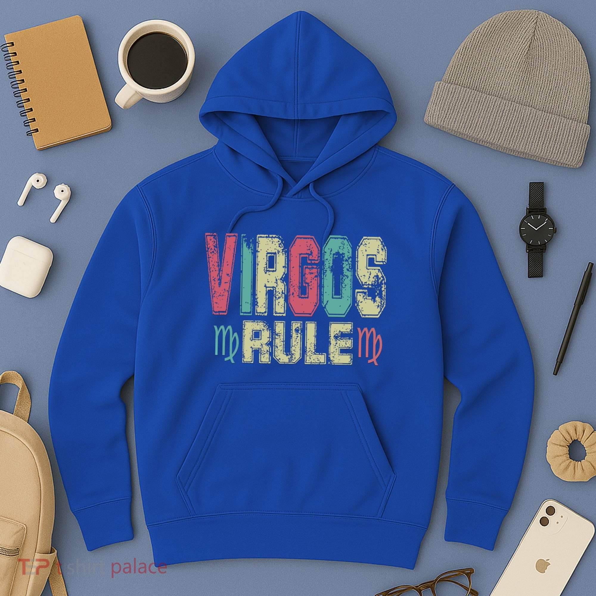 Virgos Rule September August Birthday Distressed Funny Gift Hoodie