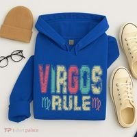 Virgos Rule September August Birthday Distressed Funny Gift Hoodie thumb 4