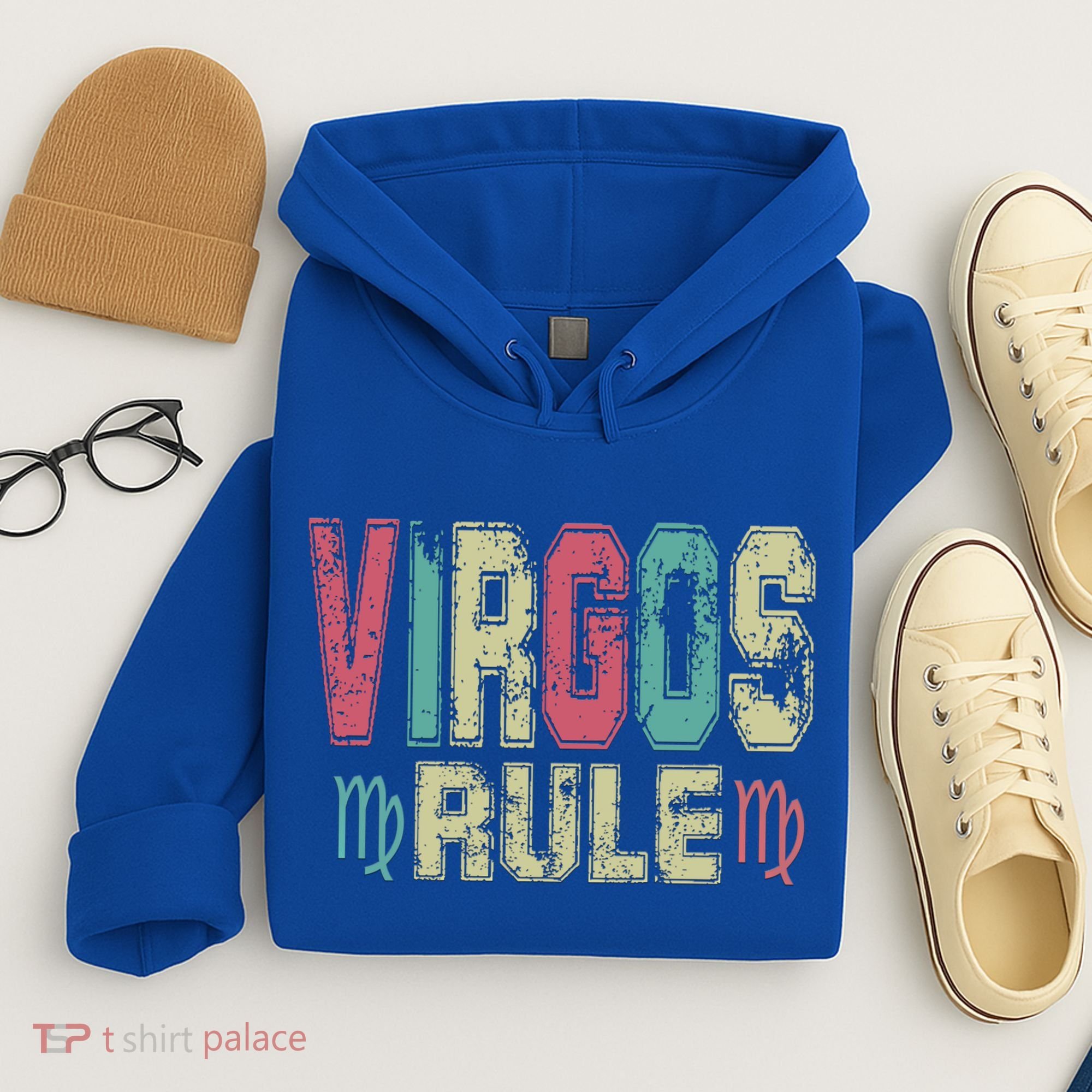 Virgos Rule September August Birthday Distressed Funny Gift Hoodie