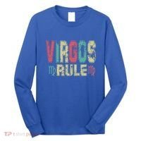 Virgos Rule September August Birthday Distressed Funny Gift Long Sleeve Shirt thumb 0