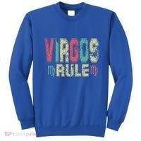 Virgos Rule September August Birthday Distressed Funny Gift Sweatshirt thumb 0