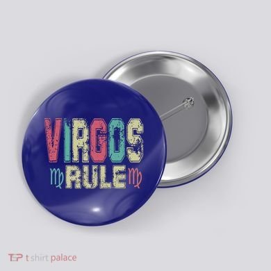 Virgos Rule September August Birthday Distressed Funny Gift Button