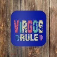 Virgos Rule September August Birthday Distressed Funny Gift Coaster thumb 0