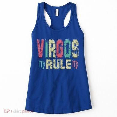 Virgos Rule September August Birthday Distressed Funny Gift Women's Tank Top
