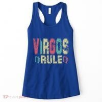 Virgos Rule September August Birthday Distressed Funny Gift Women's Tank Top thumb 0