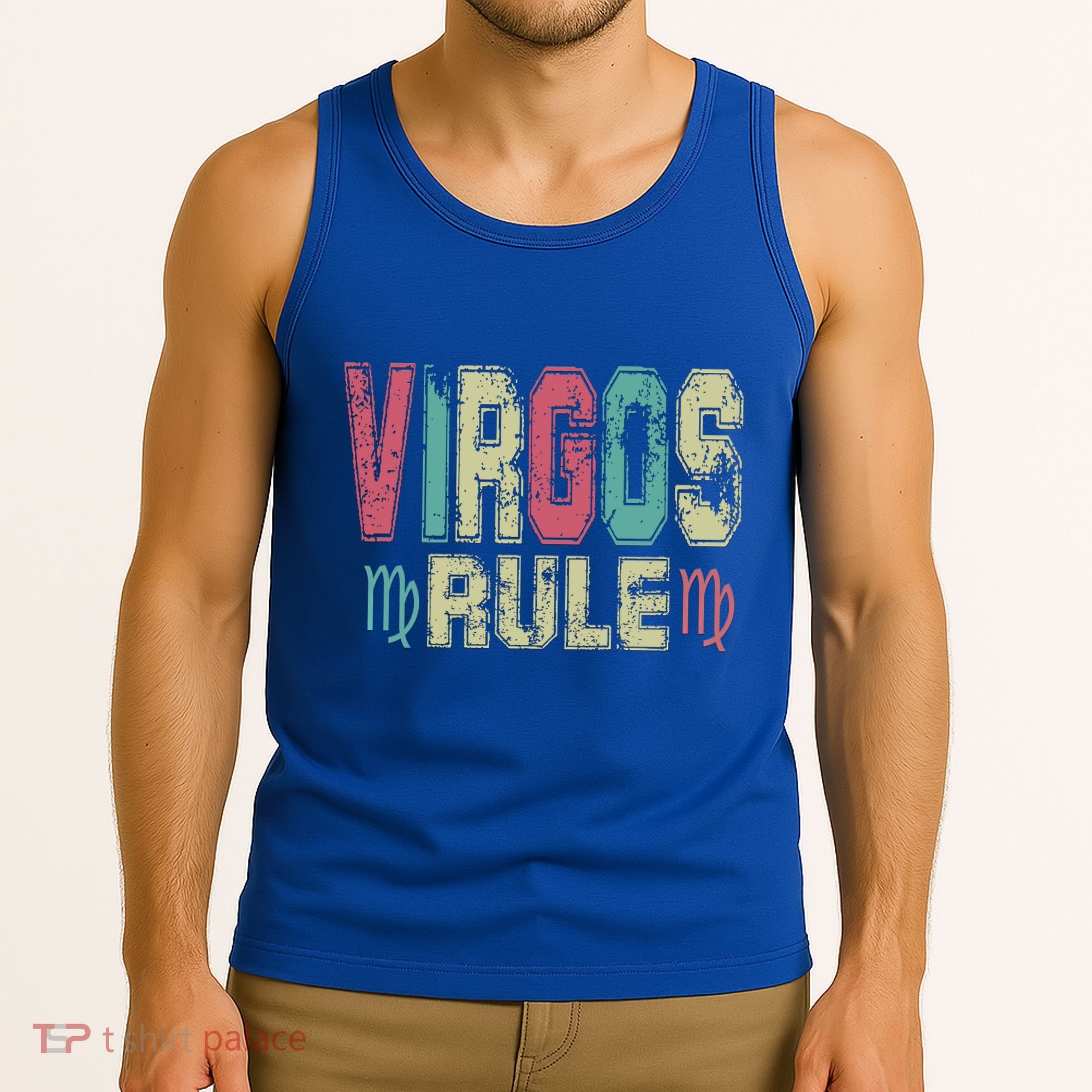 Virgos Rule September August Birthday Distressed Funny Gift Tank Top