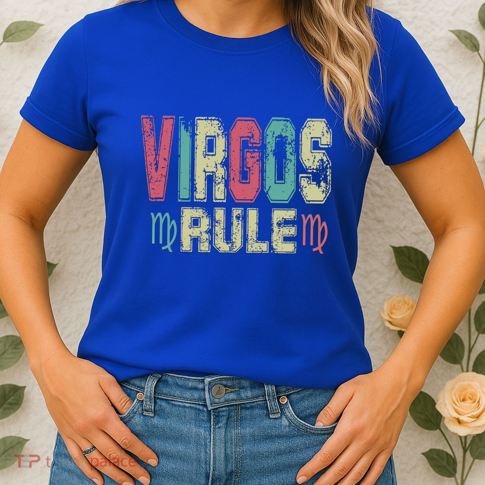 Virgos Rule September August Birthday Distressed Funny Gift Women's T-Shirt