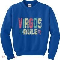 Virgos Rule September August Birthday Distressed Funny Gift Kids Sweatshirt thumb 0