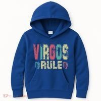 Virgos Rule September August Birthday Distressed Funny Gift Kids Hoodie thumb 0
