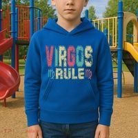 Virgos Rule September August Birthday Distressed Funny Gift Kids Hoodie thumb 2
