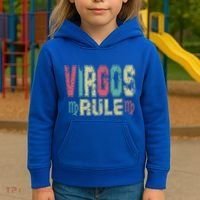 Virgos Rule September August Birthday Distressed Funny Gift Kids Hoodie thumb 3