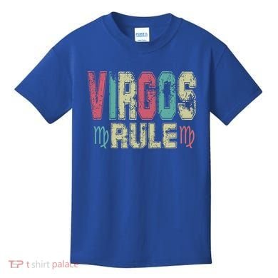 Virgos Rule September August Birthday Distressed Funny Gift Kids T-Shirt