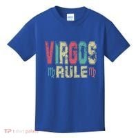 Virgos Rule September August Birthday Distressed Funny Gift Kids T-Shirt thumb 0