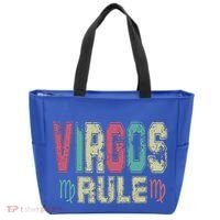 Virgos Rule September August Birthday Distressed Funny Gift Tote Bag thumb 0