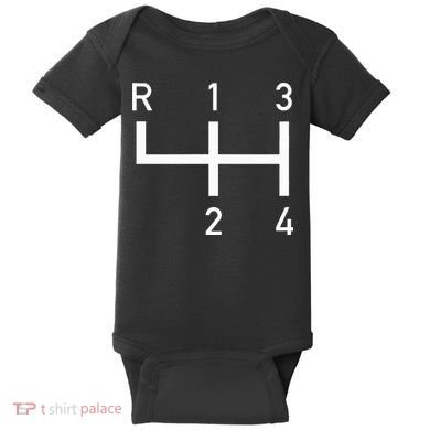 Vintage Racer Shift Pattern 4 Speed Manual Baby Bodysuit