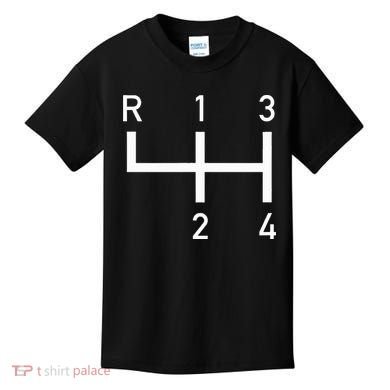 Vintage Racer Shift Pattern 4 Speed Manual Kids T-Shirt