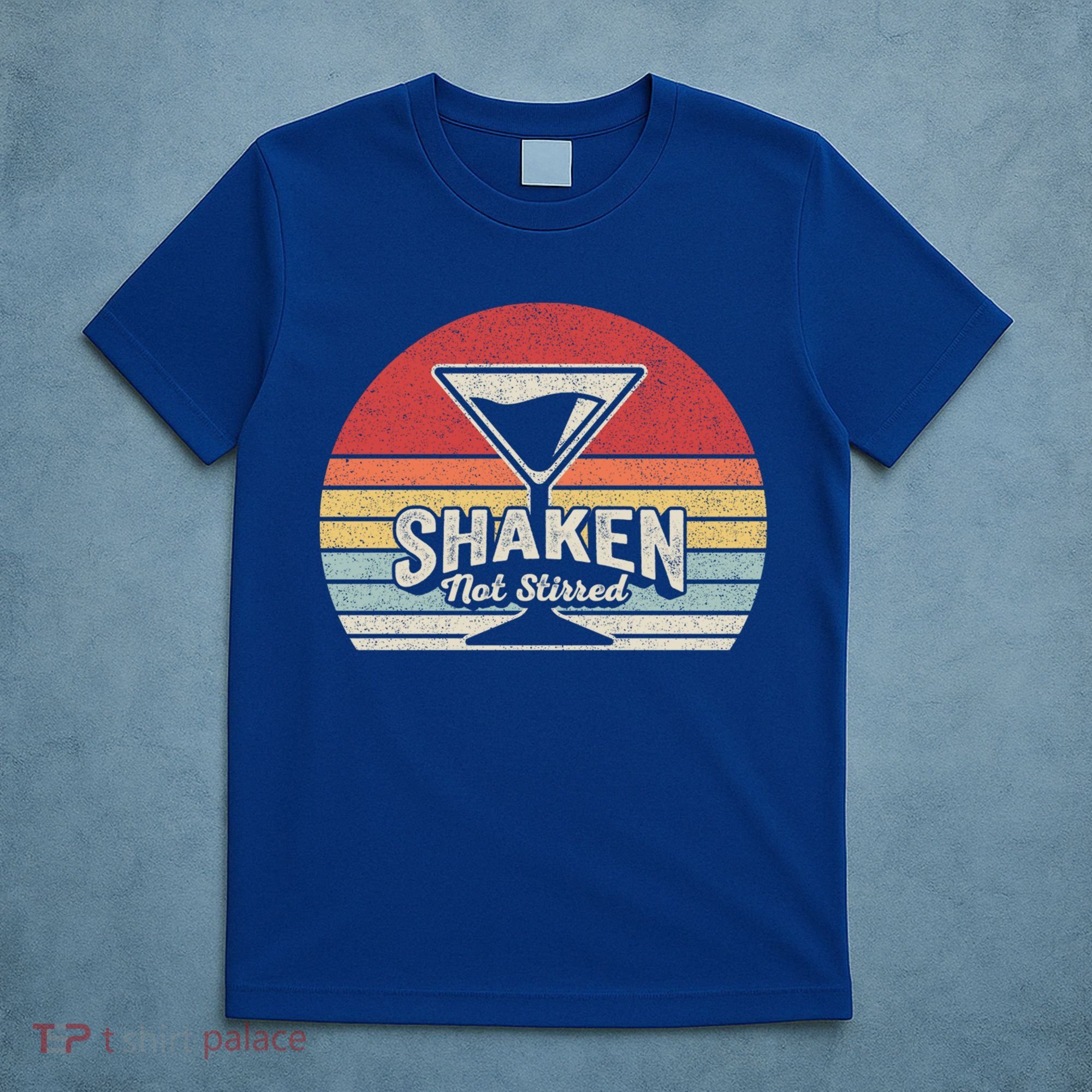 Vintage Retro Shaken Not Stirred Martini Cocktail Gift T-Shirt