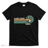 Vintage Retro Summer Fishing Ohio Erie Lake T-Shirt thumb 0