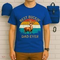Vintage Retro Style Whitetailed Deer Best Buckin Dad Ever Great Gift T-Shirt thumb 6