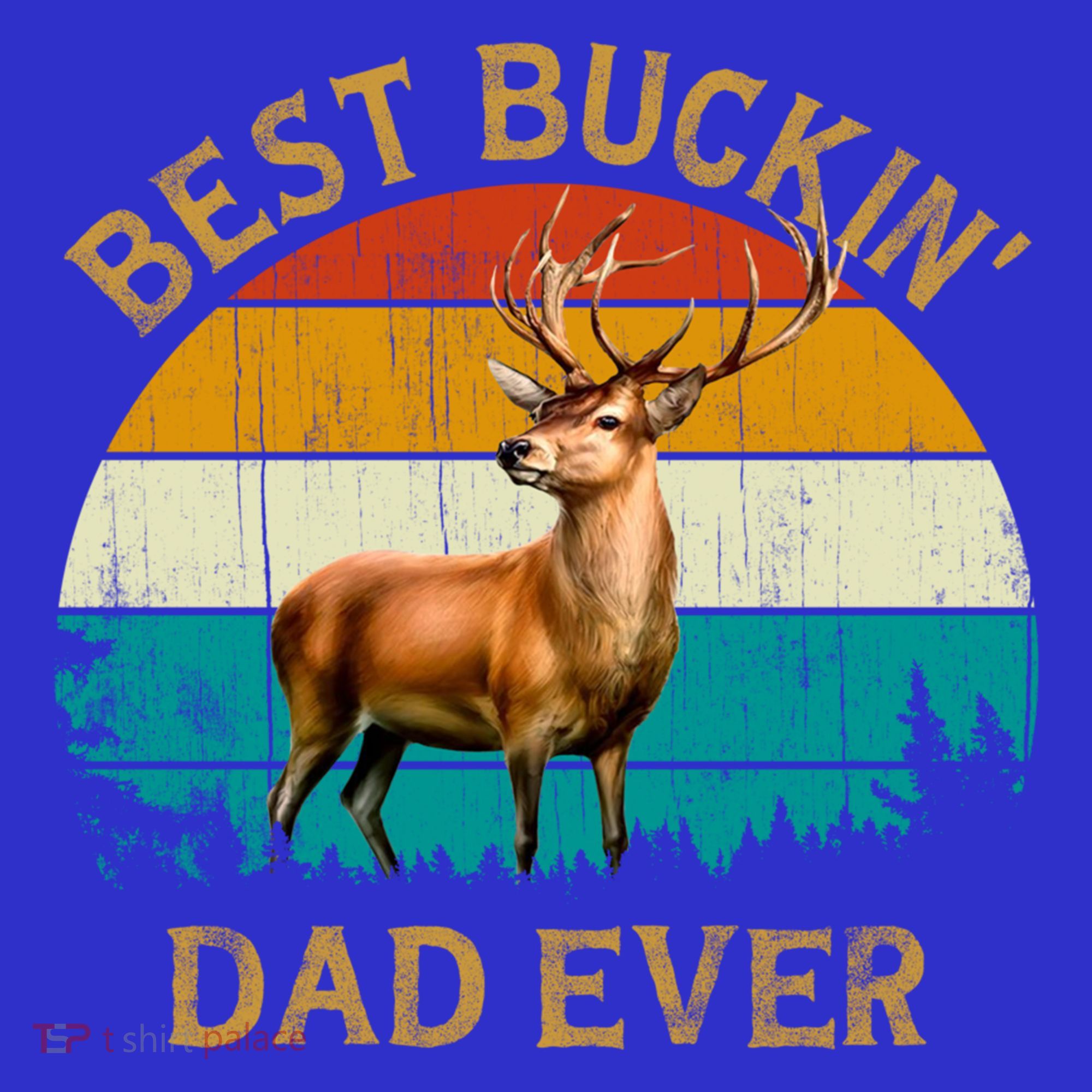 Vintage Retro Style Whitetailed Deer Best Buckin Dad Ever Great Gift T-Shirt