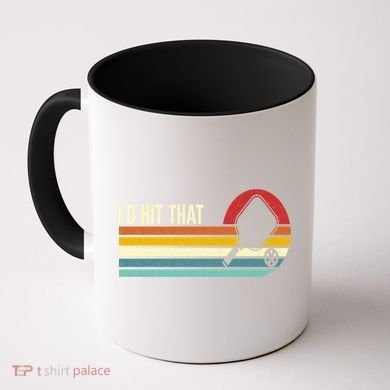 Vintage Retro Sunset Paddle I'd Hit That Pickleball Players Coffee Mug