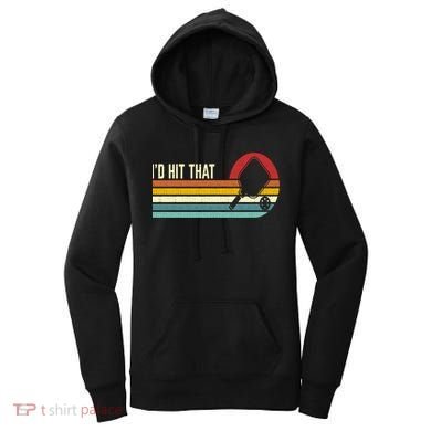 Vintage Retro Sunset Paddle I'd Hit That Pickleball Players Women's Hoodie
