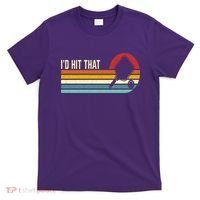 Vintage Retro Sunset Paddle I'd Hit That Pickleball Players T-Shirt thumb 0