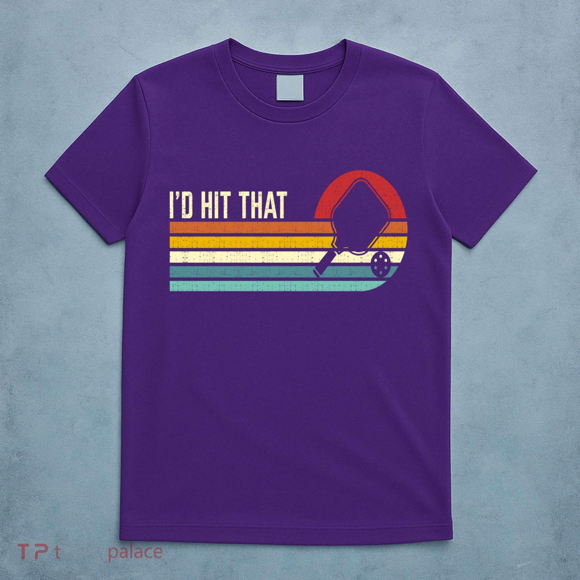 Vintage Retro Sunset Paddle I'd Hit That Pickleball Players T-Shirt