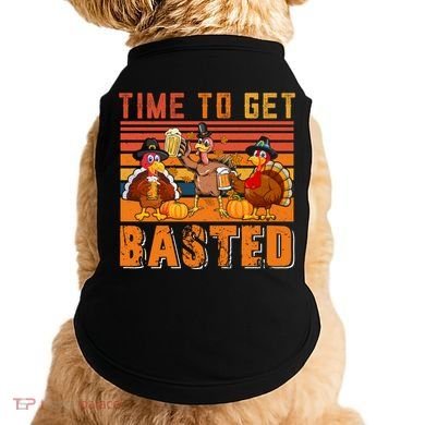 Vintage Retro Time To Get Basted Three Turkeys Ing Beer Gift Doggie Tank