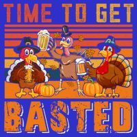 Vintage Retro Time To Get Basted Three Turkeys Ing Beer Gift T-Shirt thumb 7