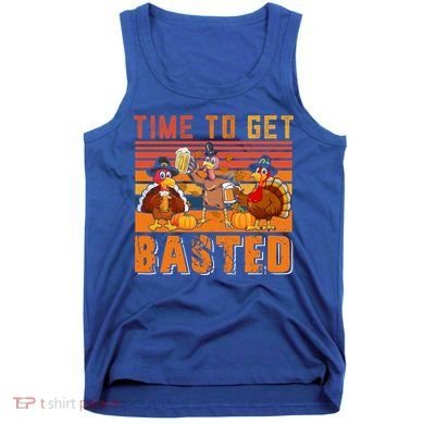 Vintage Retro Time To Get Basted Three Turkeys Ing Beer Gift Tank Top