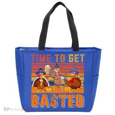 Vintage Retro Time To Get Basted Three Turkeys Ing Beer Gift Tote Bag