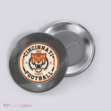 Vintage Roaring Tiger Football Logo Emblem Button
