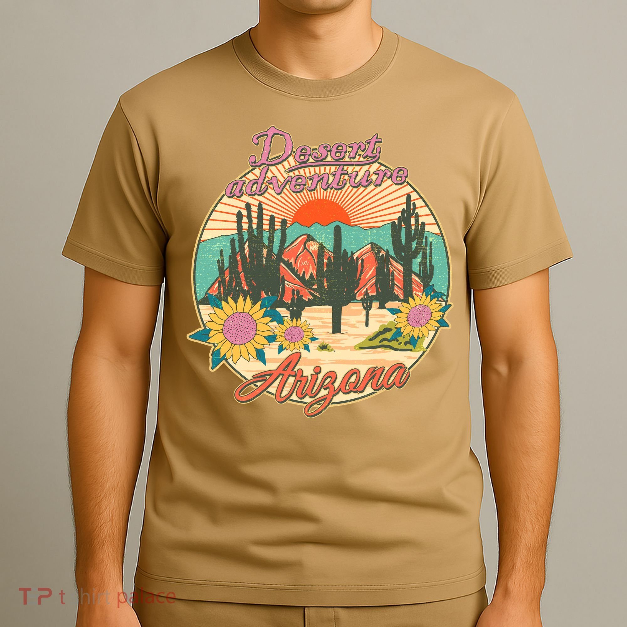 Vintage Retro Travel Arizona Desert Adventure Emblem T-Shirt