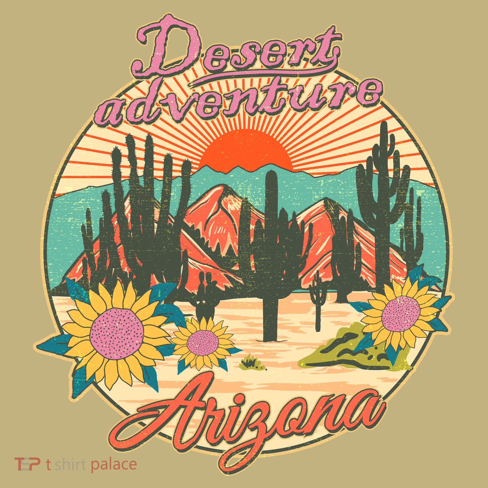 Vintage Retro Travel Arizona Desert Adventure Emblem T-Shirt