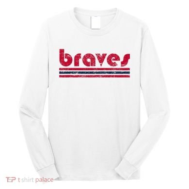 Vintage Retro Three Stripe Weathered Long Sleeve Shirt