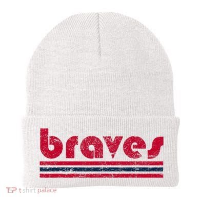 Vintage Retro Three Stripe Weathered Beanie